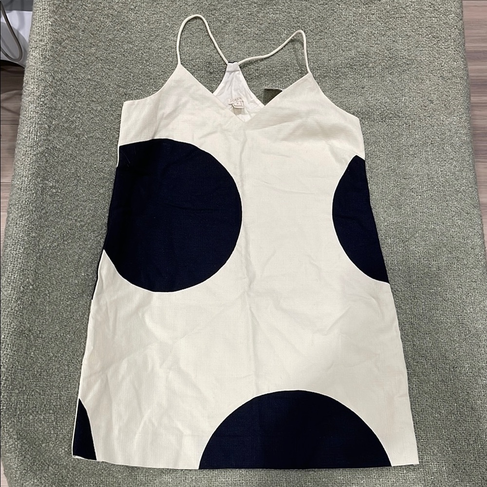 J. Crew Black and White Polka Dot Mini Shift Dress